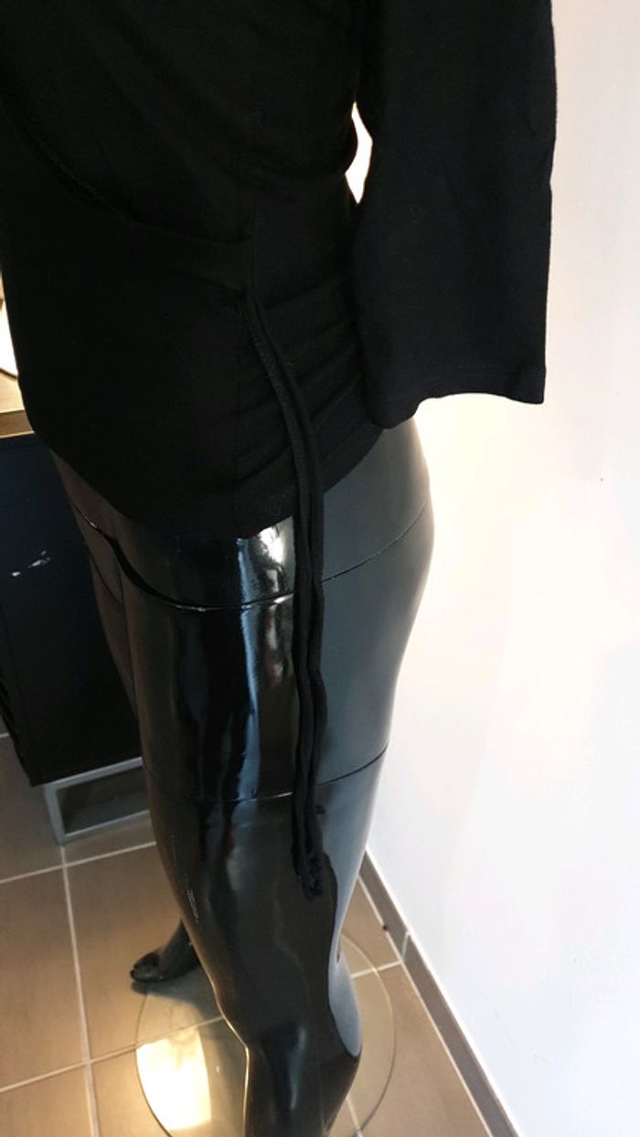 T shirt manche 3/4 avec col chemisette - photo numéro 4