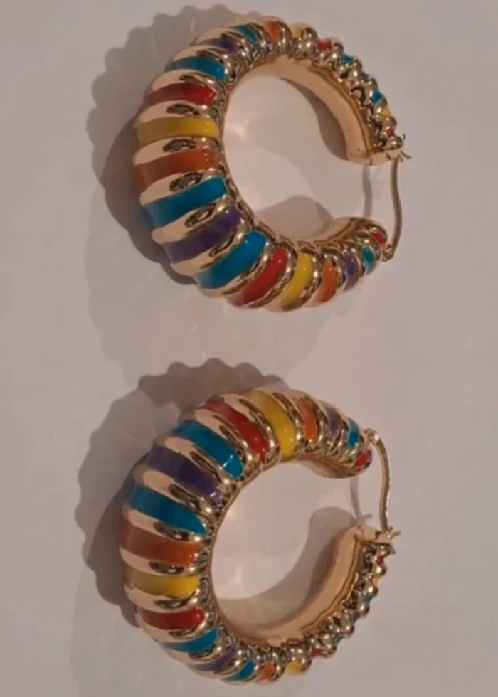 Créoles larges 50 mm plaquées or 14 carats