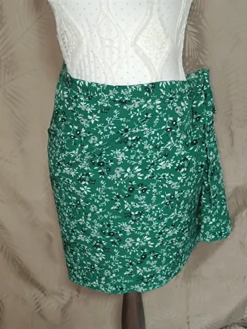 Paréo Vert fleuri-Neuf-Taille Unique