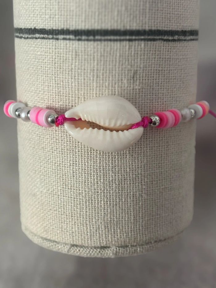 Bracelet coquillage rose - photo numéro 2