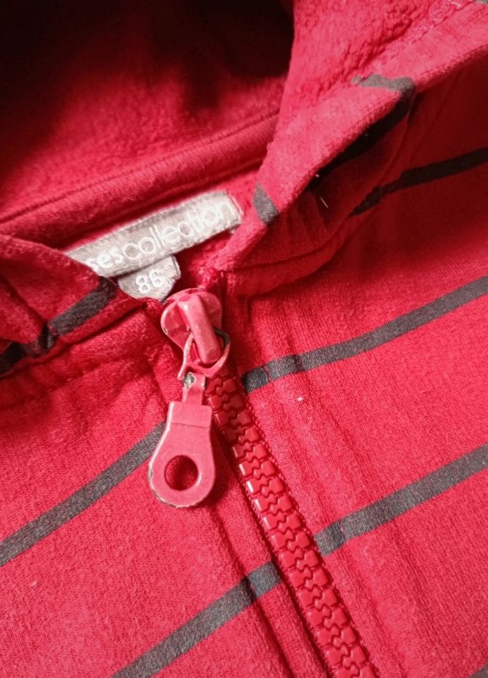 Sweat zippé rouge - photo numéro 4