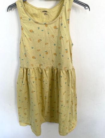 Robe T 10 ans Kiabi jaune avec dessins fruits