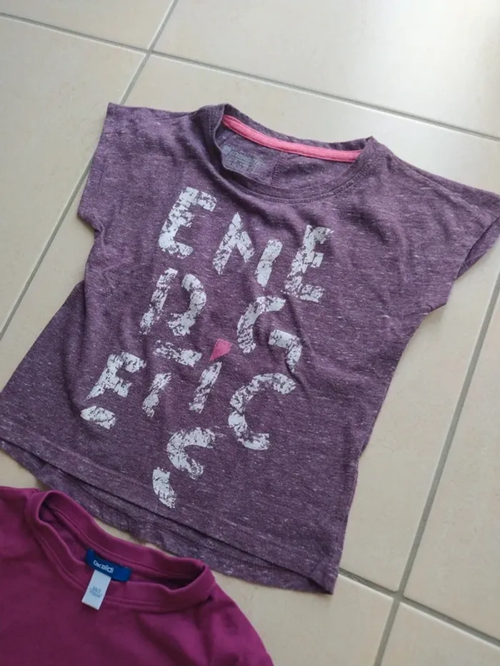 Lot de deux t-shirts d'été manches courtes filles taille 5 ans marque Okaïdi - photo numéro 6