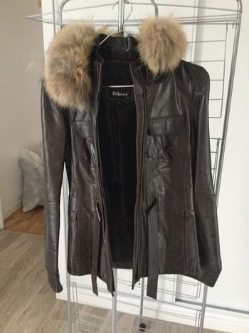 veste tendance  marron cuir marque bikers