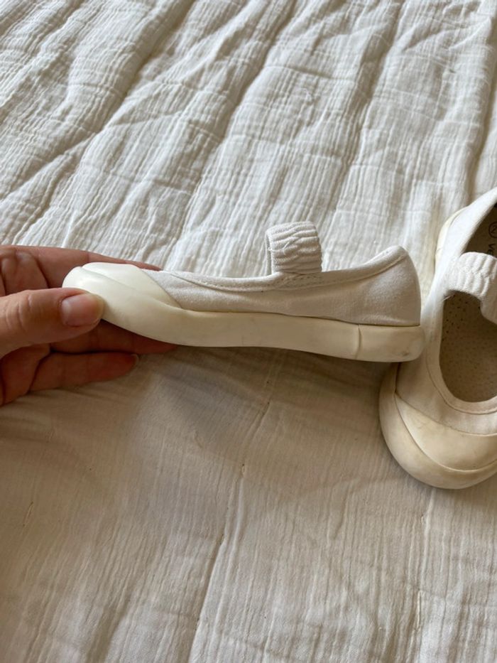 Ballerine Basket blanche élastique - Vertbaudet - photo numéro 3