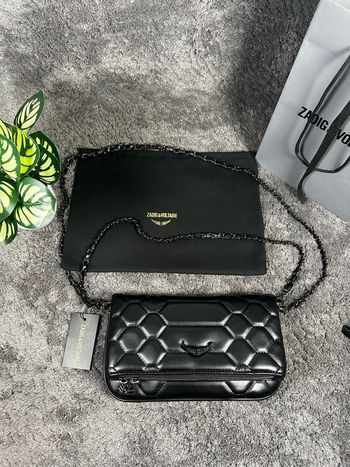 Sac Zadig & Voltaire cuir matelassé noir – chaîne métal