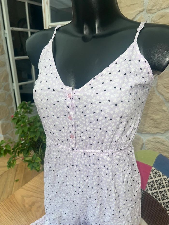 Combinaison été longue pantalon légère et fluide lilas à fleurs Jennyfer taille XS 34 - photo numéro 4