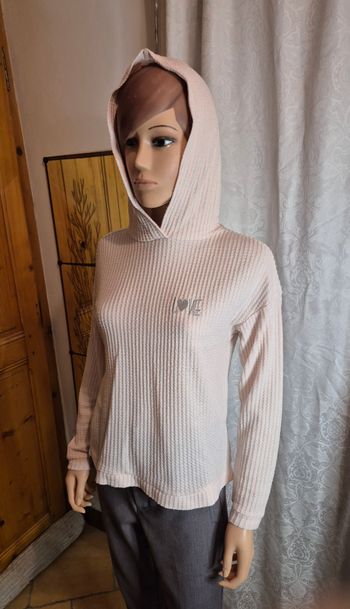 Sweat nid d'abeille rose "Kiabi" taille S