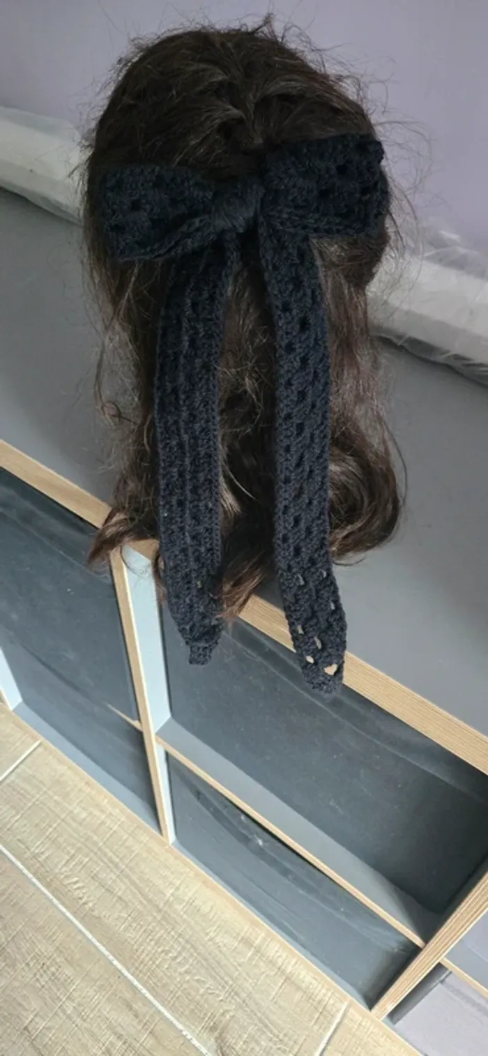 Élastique noeud papillon ruban noir neuf - photo numéro 4