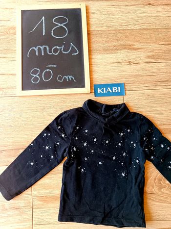 T-shirt manches longues noir Kiabi