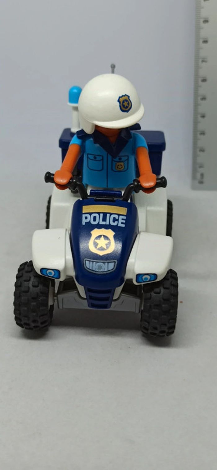Véhicule quad de police à friction avec policier playmobil - photo numéro 2
