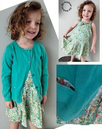 4 ans ensemble été Jacadi robe été gilet ( sans barrette)