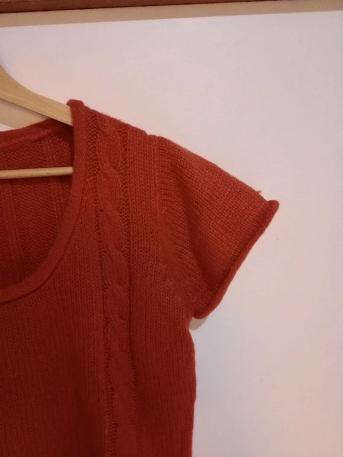 Pull manches courtes femme M mailles rouges c74 - photo numéro 14