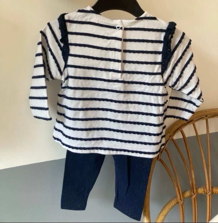 Ensemble fille rayé marine - photo numéro 4