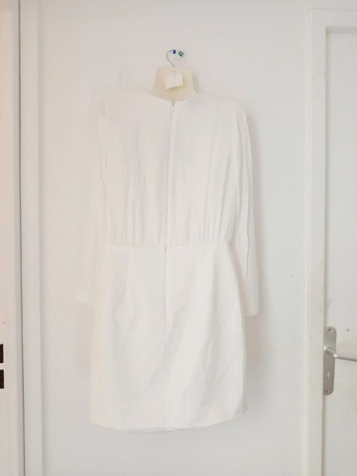 Robe blanche chic manches longues femme c - photo numéro 6