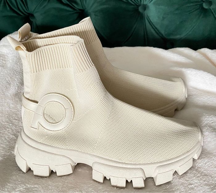 Bottines Chaussettes Crème Pointure 36 - photo numéro 2