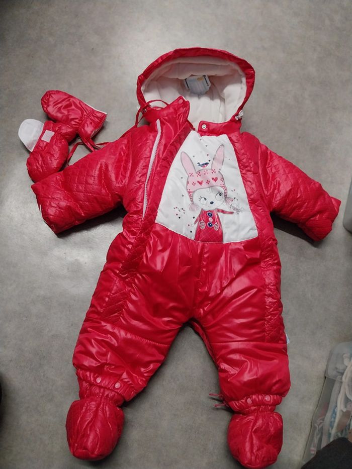 combinaison neige froid ski fille 6/9 mois doublure polaire amovible NEUVE