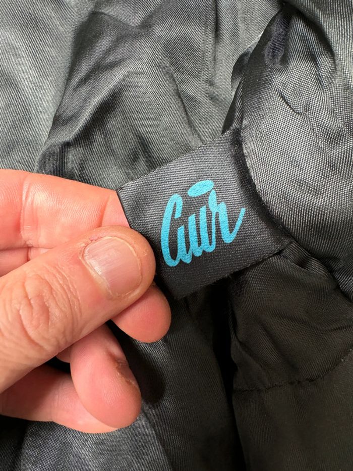 Blouson aviateur en cuir vintage Taille L/XL - photo numéro 3