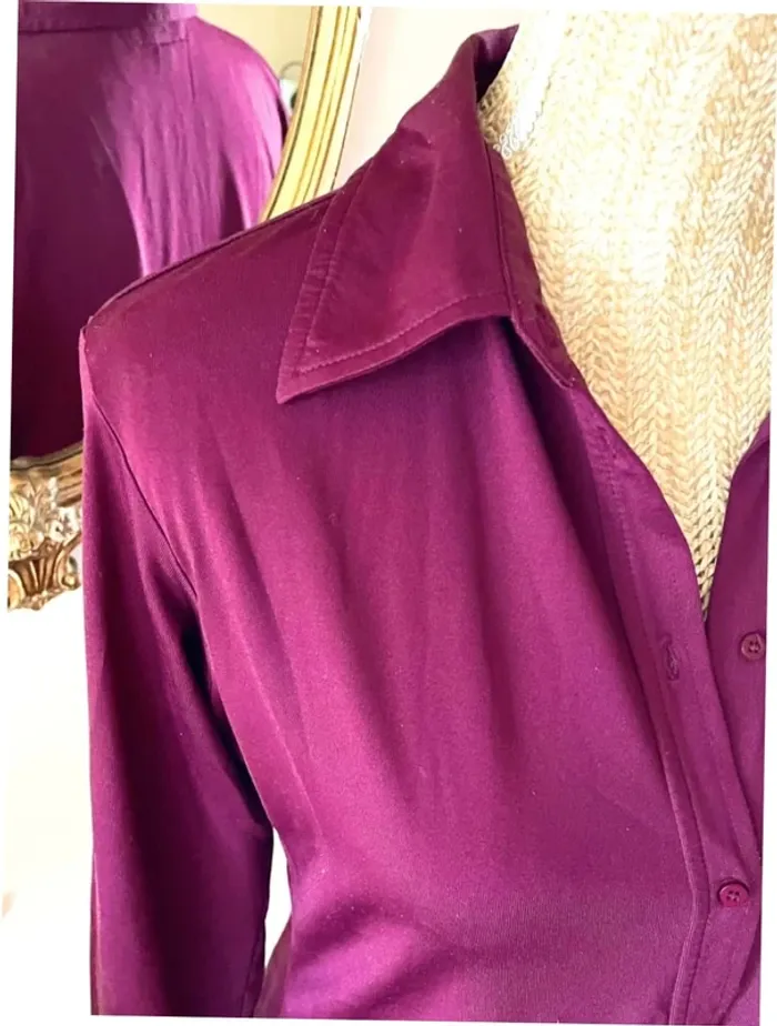 Sublime Chemise à col et boutonnage Autre Ton en Bordeaux taille 42 - photo numéro 8