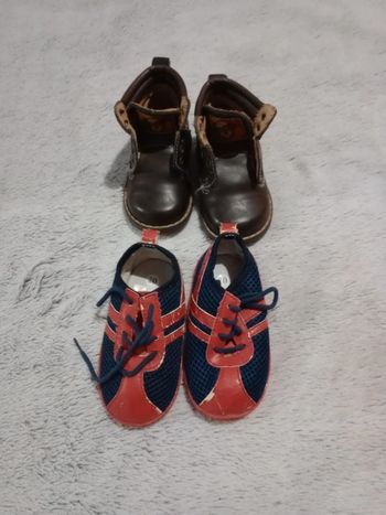 Chaussures enfant 20 marron  et baskets 20 lot c58