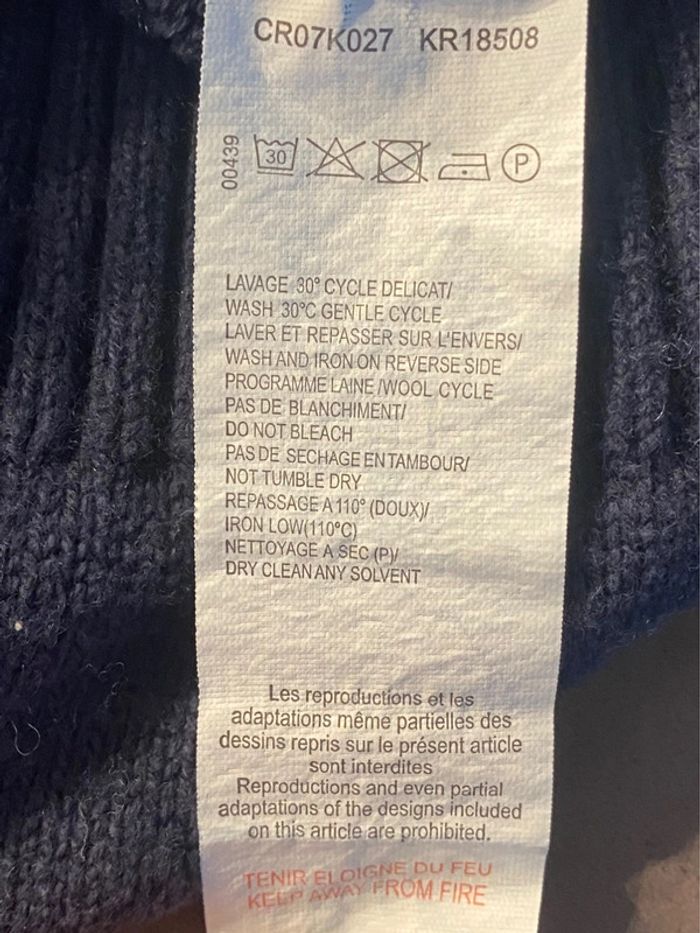 Pull tigre bleu marine Kenzo taille 6 ans - photo numéro 3