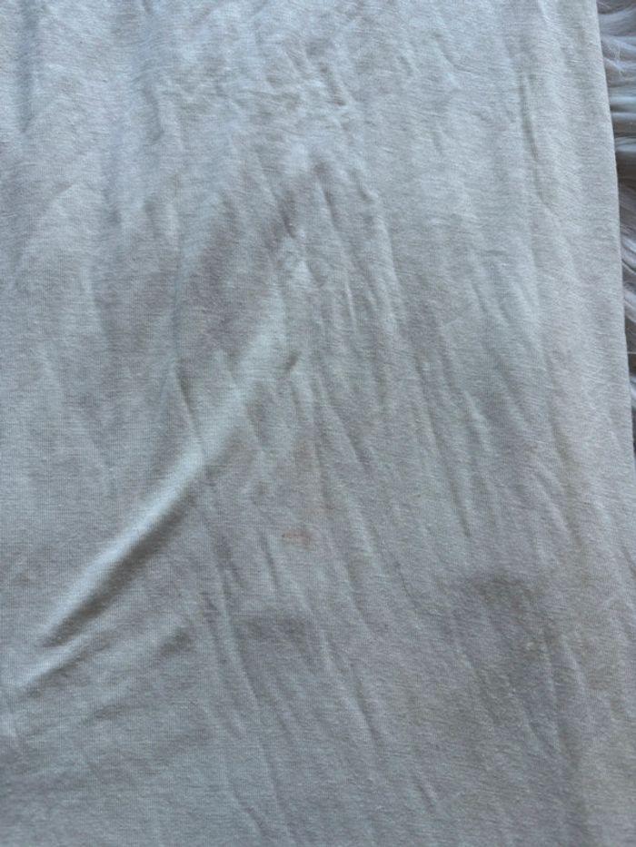 Tee shirt long blush blanc crème dentelle col rond 00s y2k taille M/38 - photo numéro 7