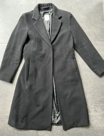 Manteau noir en laine La City femme