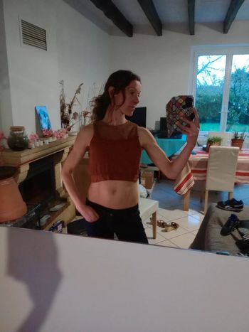 Top femme court s brique c55