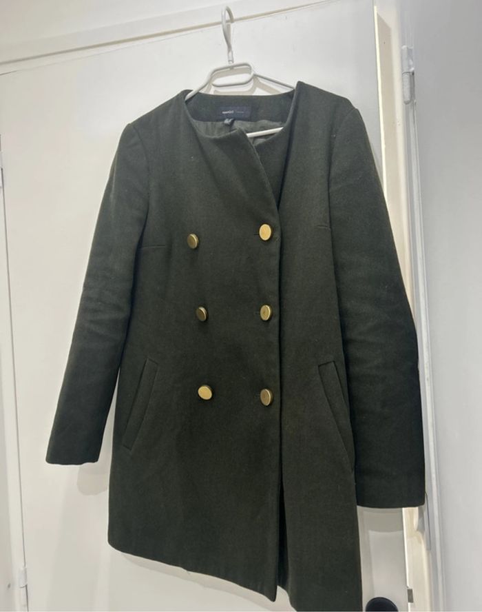 Manteau Mango en laine taille S vert - photo numéro 3