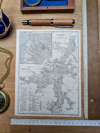 Imprimée en 1894, Sienne (Siena), Italie. Original Vintage Authentique.