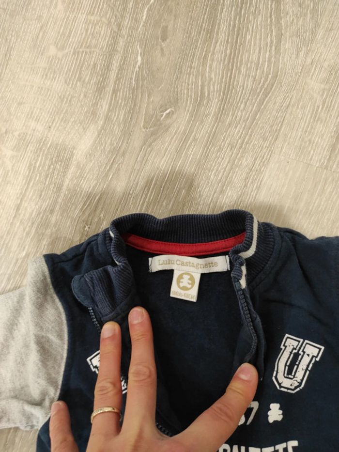 Gilet zippé Lulu castagnette 6 mois - photo numéro 3