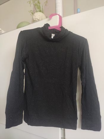 Orchestra tee shirt col roulé noir paillettes 8 ans