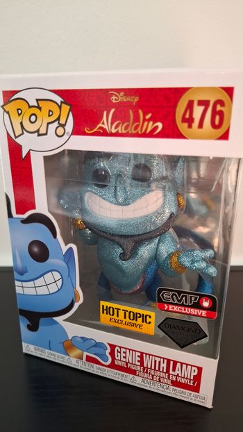 Funko pop Aladdin genie 476 glitter EMP hot topic abu 