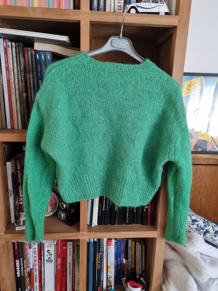 Pull vert chaud laine / alpaga/ polyester taille M - photo numéro 2