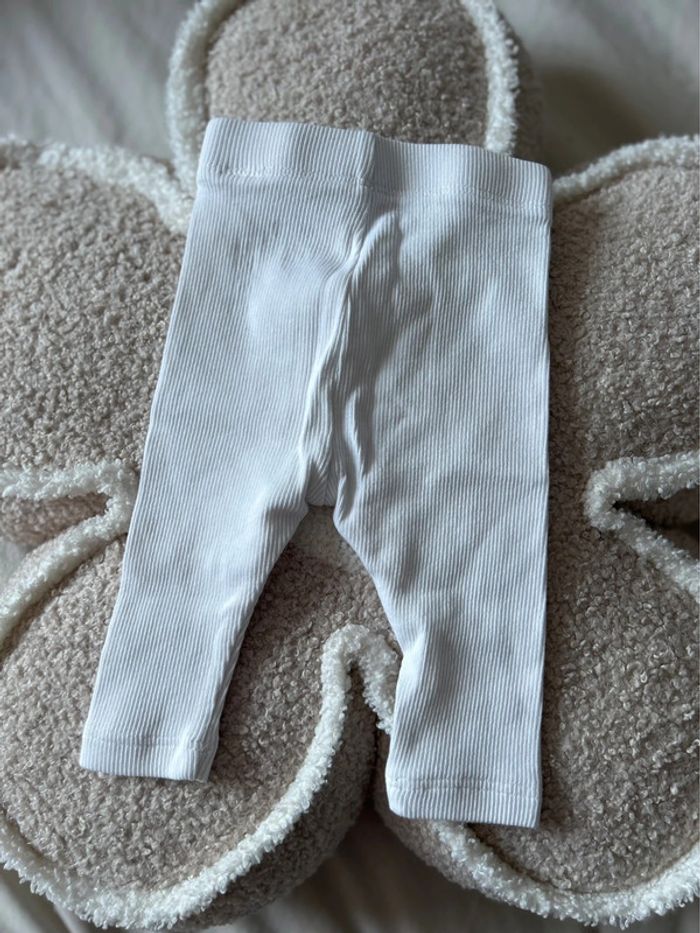 Legging côtelé avec boutons blanc - photo numéro 2