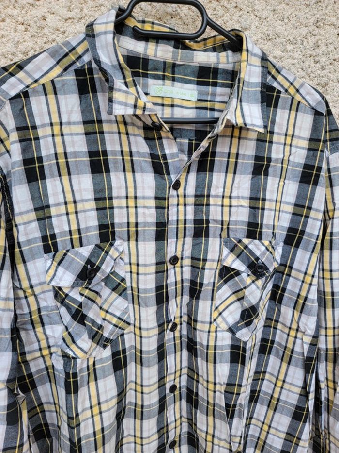 Chemise à carreaux vintage oversize baggy tendance chic - photo numéro 2