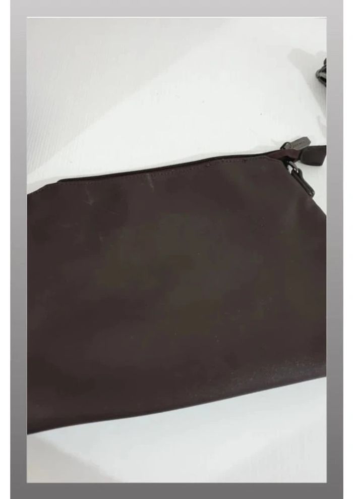 Sac marron en simili cuir avec pochette à l'intérieur 38x28 cm - photo numéro 7