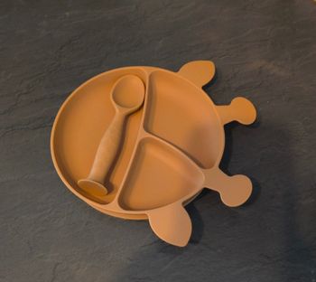 Lot assiette et cuillère girafe