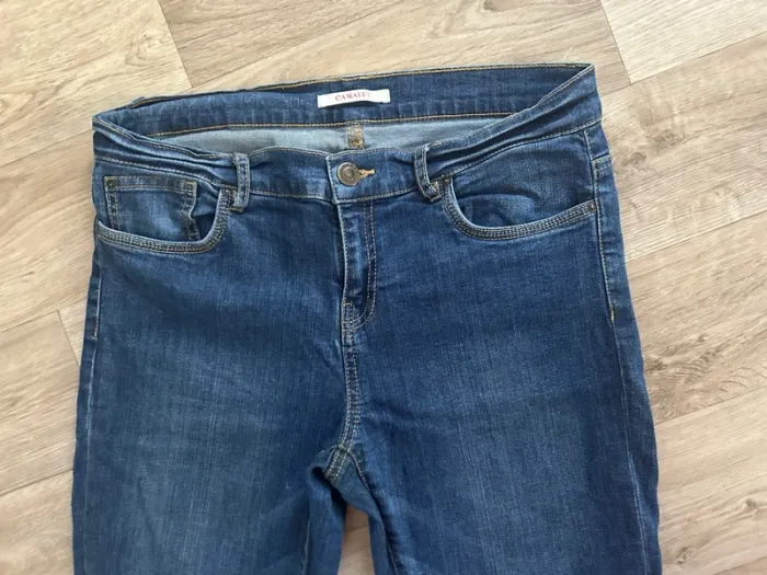 Camaïeu short, bermuda en jean bleu, brute, femme, taille 38 - photo numéro 2