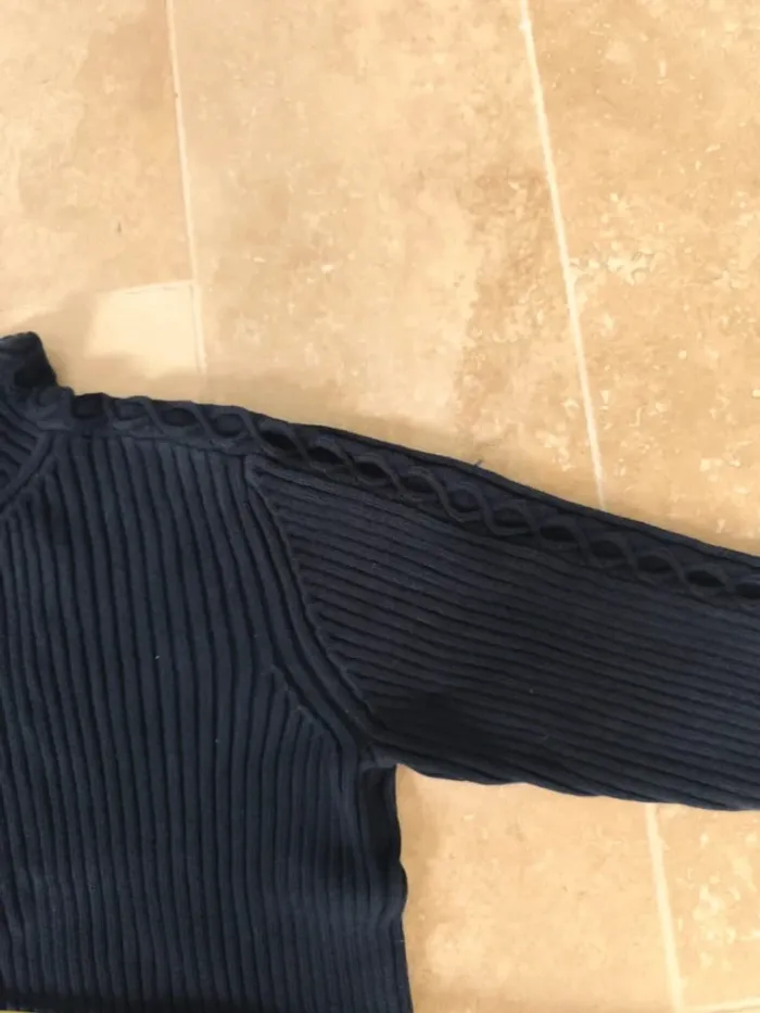 Pull 1/4 zippé Tommy Hilfiger femme marine L excellent état - photo numéro 9