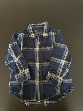 Chemise carreaux Gap marine 3 ans