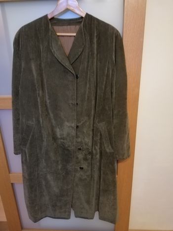 Manteau vert kaki en suédine