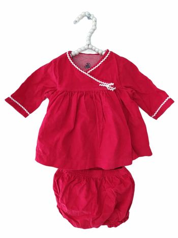 1 mois bébé fille robe et bloomer petit bateau
