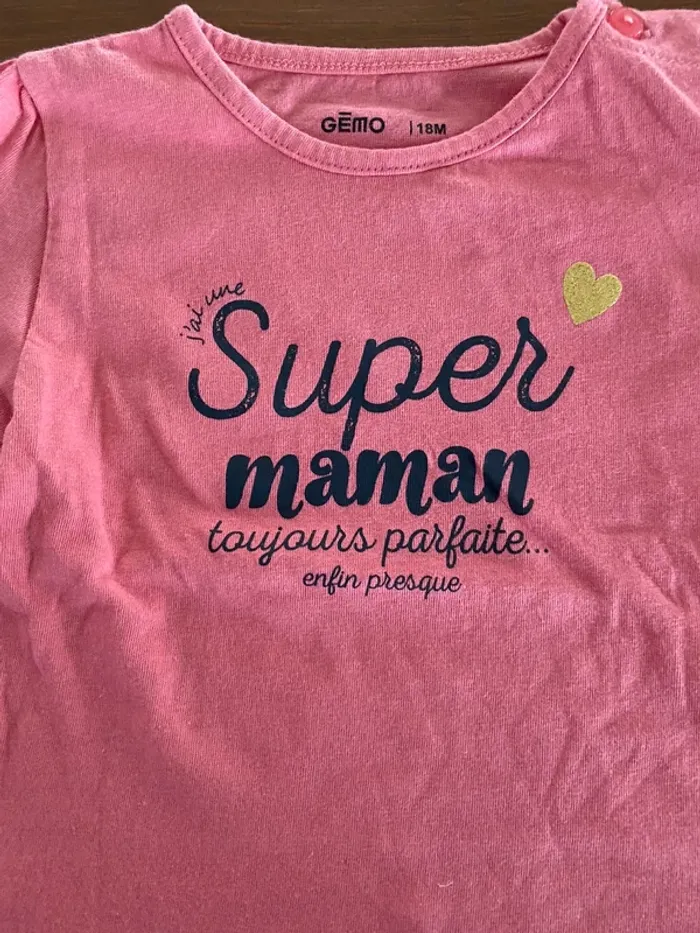 T-shirt manche longue gemo rose - photo numéro 2