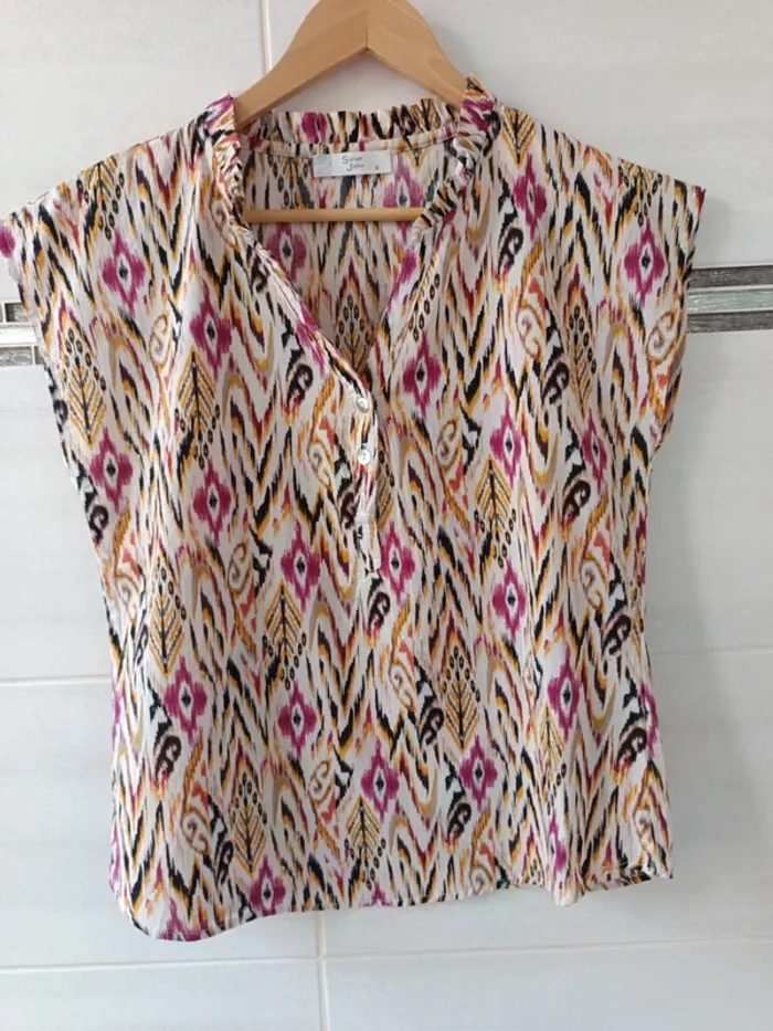 Blouse Sarah John t.36 100% coton