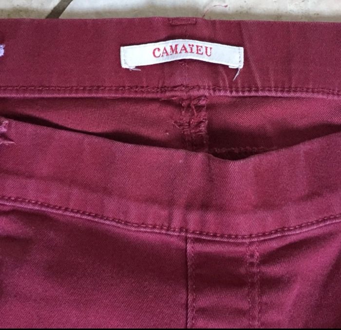 Jean Camaïeu Jean Rouge Bordeaux Femme Taille 44 Camaïeu - photo numéro 3