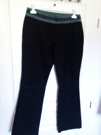 Pantalon noir Etam ceinture bleue en 42