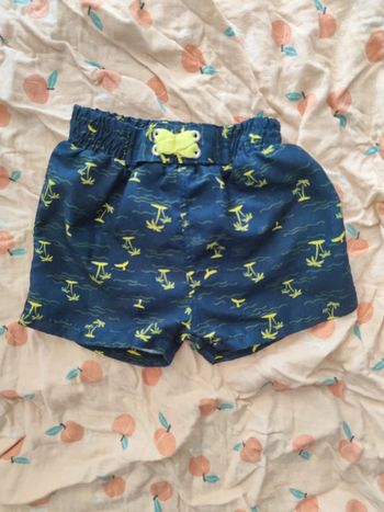 Short de bain bleu palmiers T.12 mois