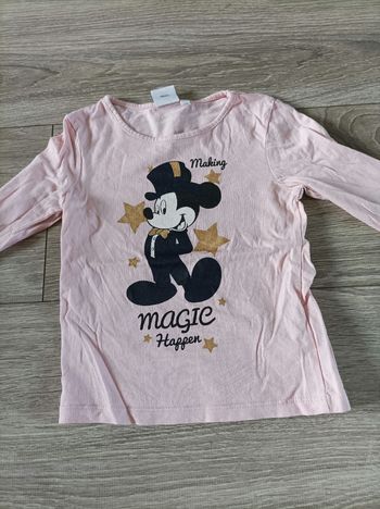 Haut ml rose Mickey 4 ans