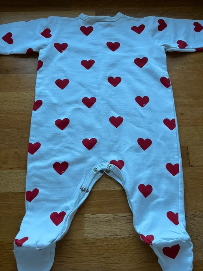 Pyjama cœur petit bateau 6 mois mixte - photo numéro 3